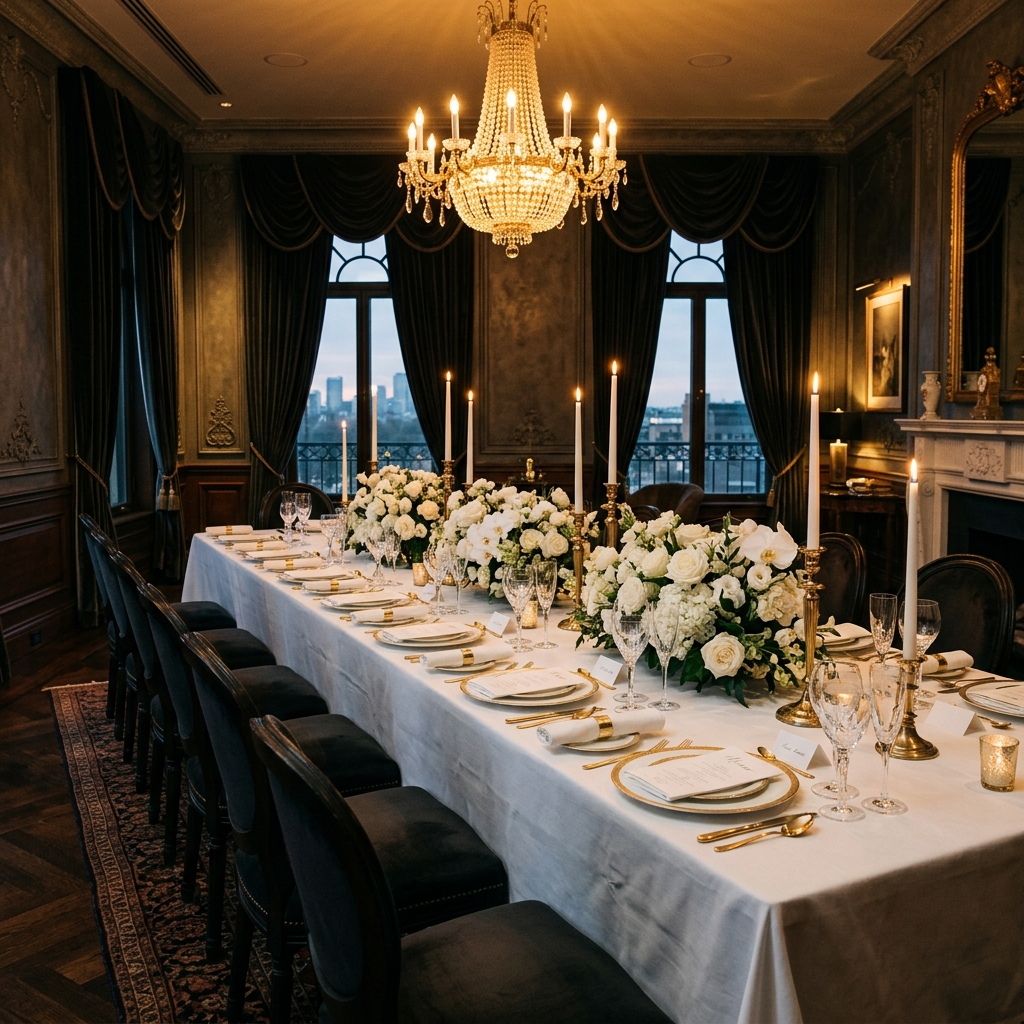 Luxury private dining room set for an exclusive event